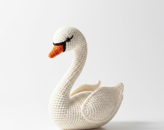 Crochet Swan Amigurumi Pattern, Realistic Plush Tutorial (PDF Download)