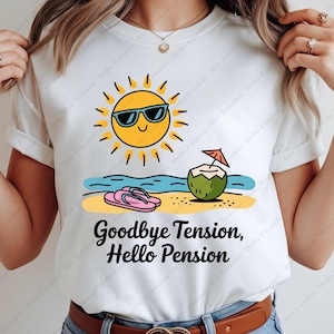 Drôle de retraite PNG, Clipart sublimation de plage tropicale, conception numérique pour chemise, tasse fourre-tout, cadeau pour retraité