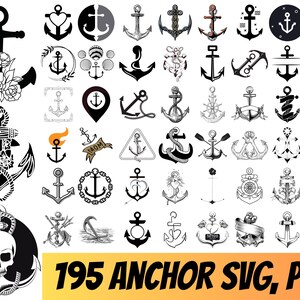 Nautische Anker SVG Bundle, Küsten Cricut & Silhouette Designs (digitaler Download)