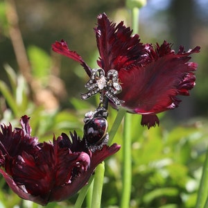 Victorian Antique Garnet and Diamond Snake Pendant Brooch, 1830s imagen 1