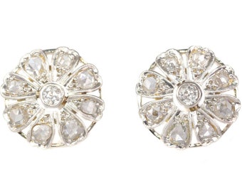 Stunning Belle Epoque / Art Deco Diamond Earstuds, 1930s