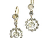 Antique 18th century rose cut ear pendants