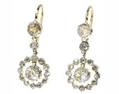 Antique 18th century rose cut ear pendants