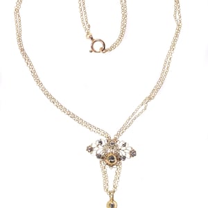 18th Century Gold and Diamond Cross on Necklace With Table Rose Cut ...
