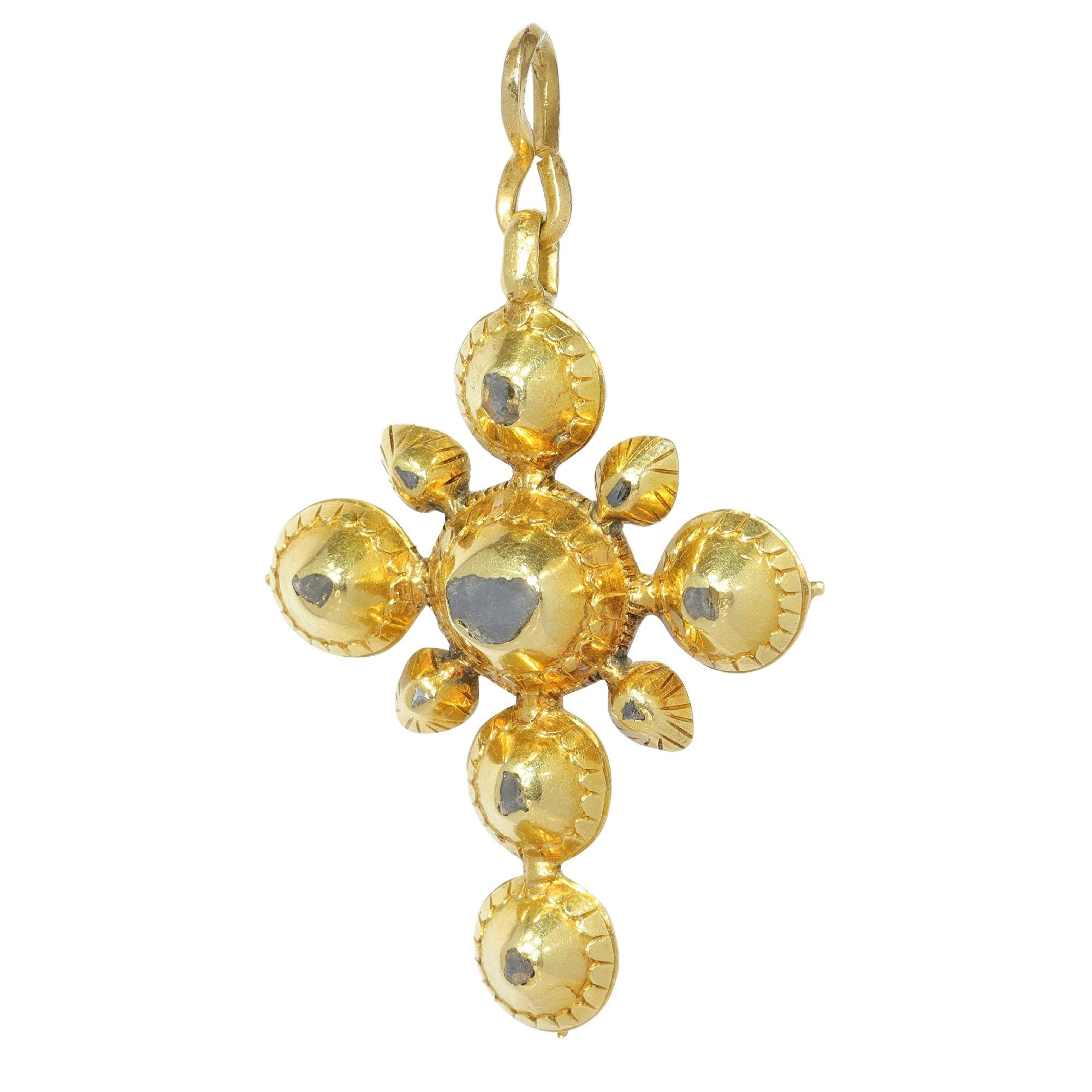 Antique 18th Century Gold Diamond Cross Pendant - Etsy