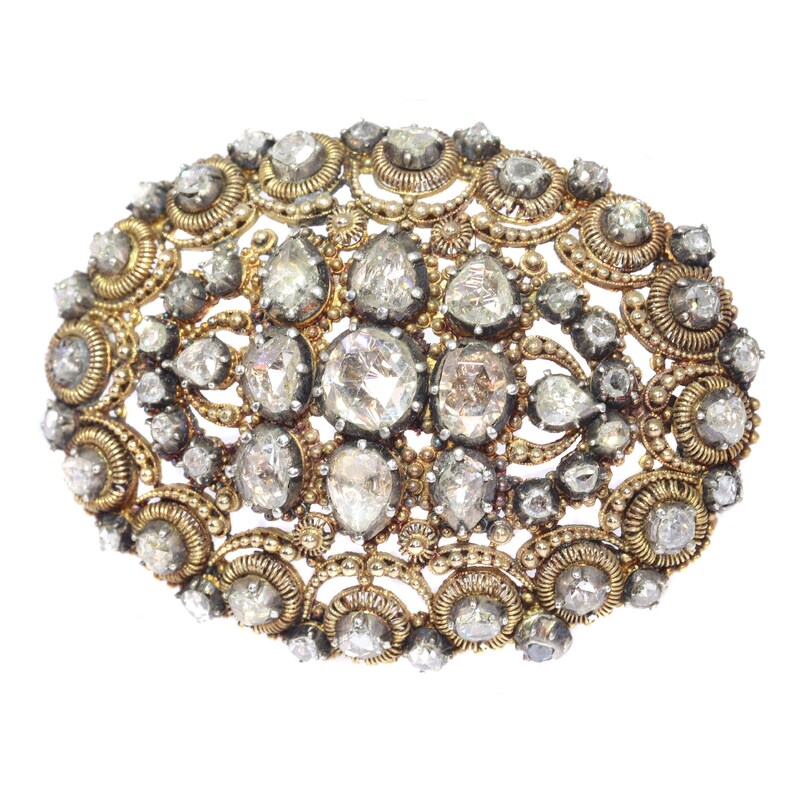 Antique Dutch Diamond Brooch in Unusual Design With Filigree Etsy