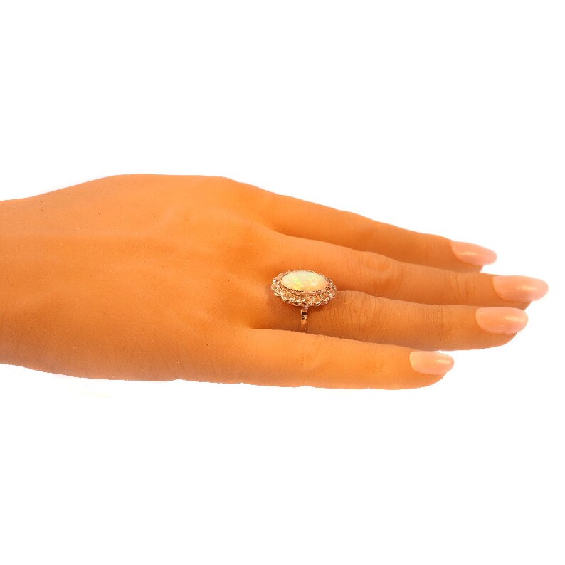 Vintage Diamond Opal Engagement Ring 1950s FREE Resizing Etsy