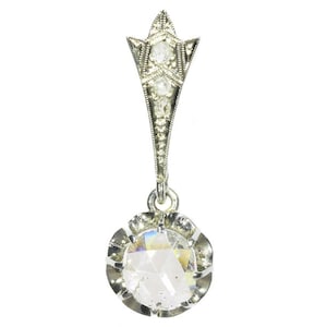 Big Rose Cut Diamond Art Deco Pendant Belle Epoque, 1920s