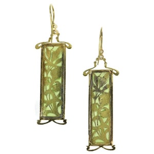 Plique Ajour Esmalte Art Nouveau Vidrieras Pendientes Emaille a Fenetre, 1900s imagen 5