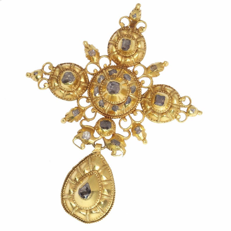 17th Century Gold and Diamond Baroque Cross Pendant 1650s - Etsy