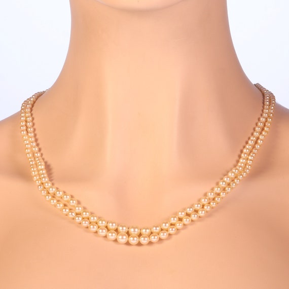 Vintage Double Strand Pearl Necklace 
