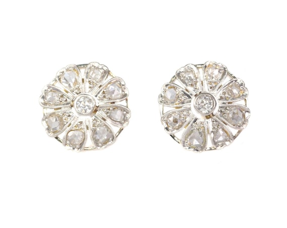 Stunning Belle Epoque / Art Deco Diamond Earstuds… - image 1