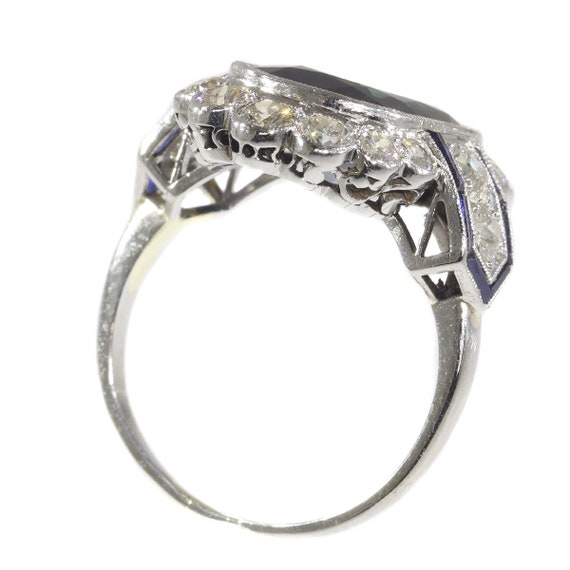 Vintage Platinum Art Deco Diamond Ring with Natur… - image 7