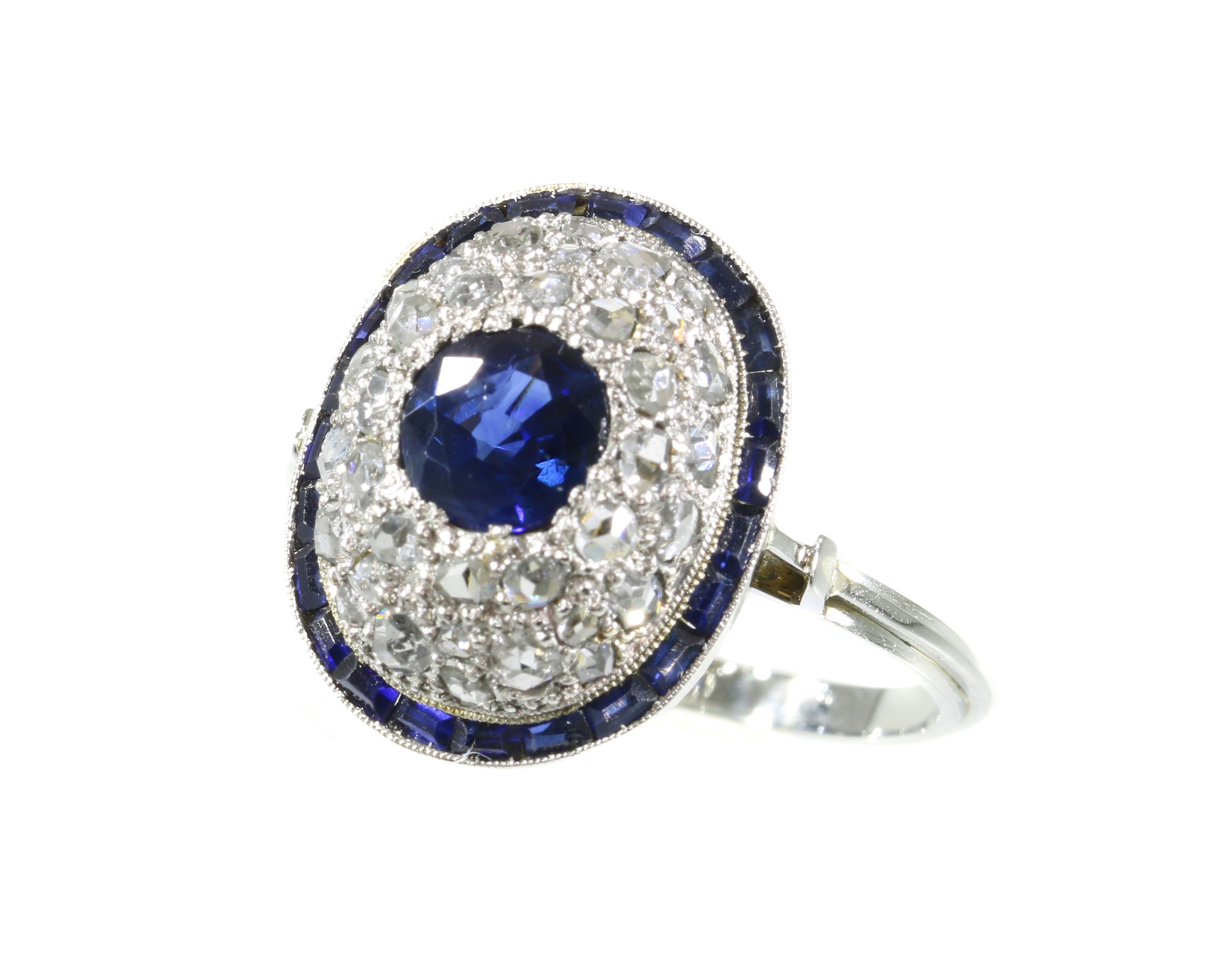 Vintage Art Deco Diamond and Natural 1.10 Carat Sapphire - Etsy