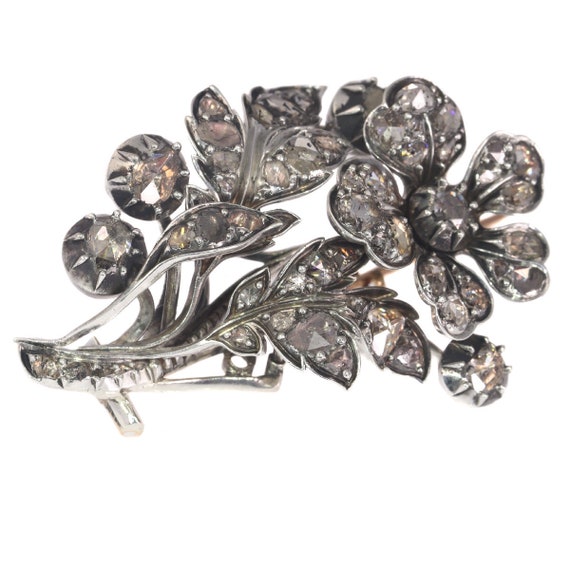 Romantic Victorian Antique Diamond Flower Branch B