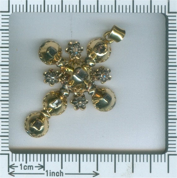 18th Century Antique 18 Karat Gold Cross Table Cu… - image 7