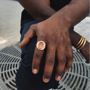 Early Victorian Antique Intaglio Gold Gents Ring, 1820s - FREE Resizing*