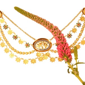 フランスのアンティーク エナメル ゴールド ネックレス、いわゆる Collier d'esclave、1810 年代