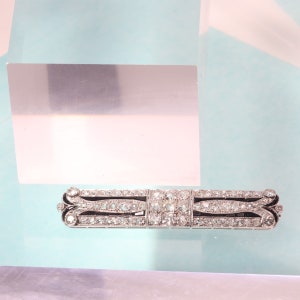 Diamond Loaded Strong Stylish Platinum Art Deco Brooch with over 7 Carat Diamonds, 1920s