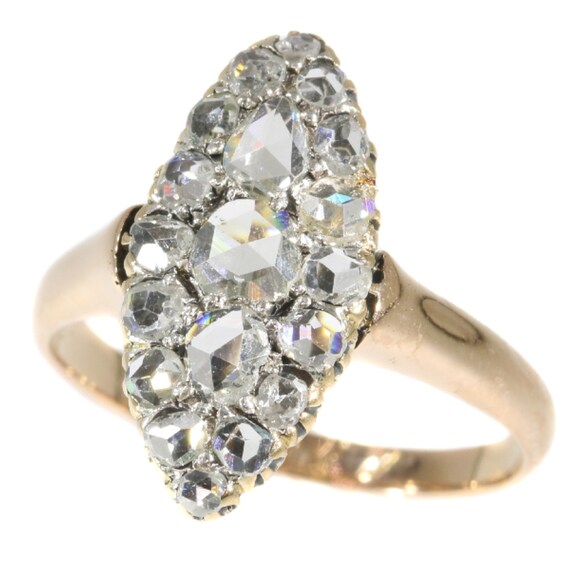 Boat shaped shop diamond ring