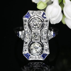 Typical Art Deco Platinum Diamond Engagement Ring, 1920s - FREE Resizing*