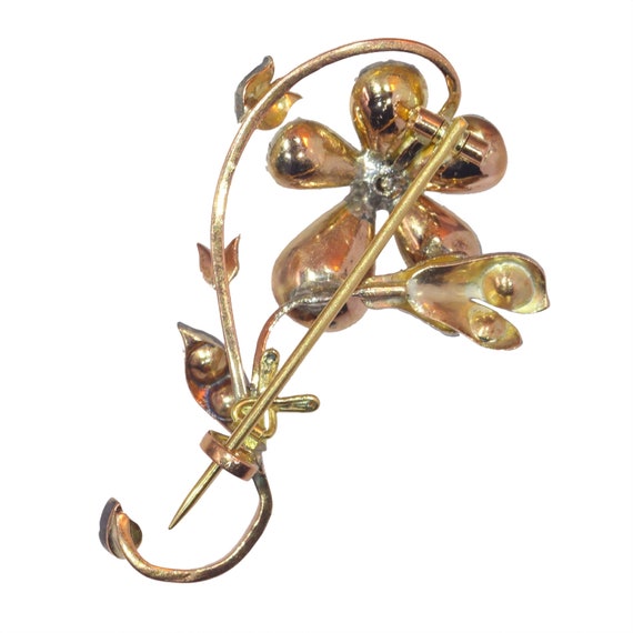 Vintage antique Victorian flower branch brooch se… - image 9