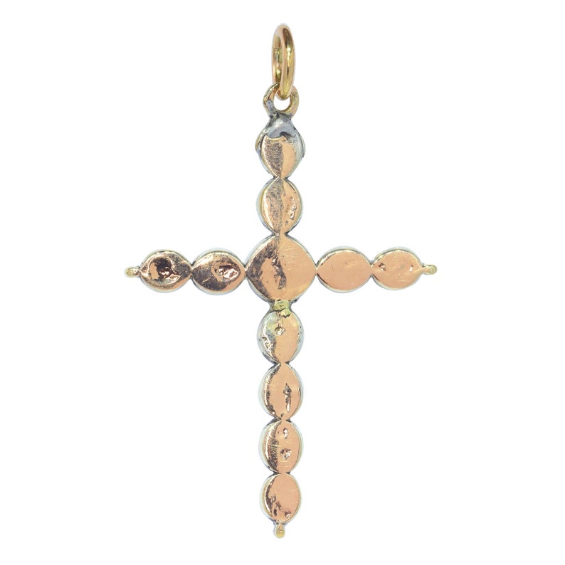 Antique 18th Century Diamond Cross Pendant Set With Table Rose Cut ...
