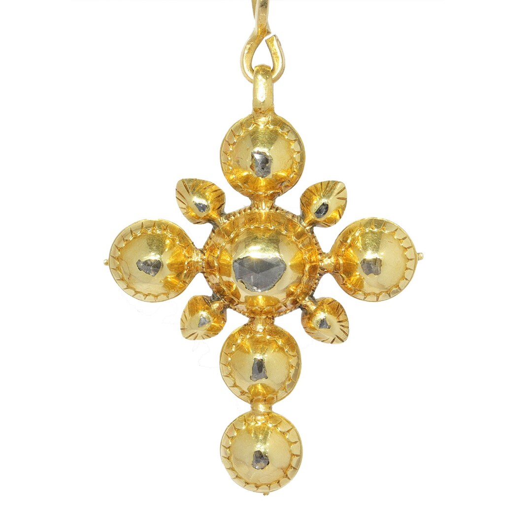 Antique 18th Century Gold Diamond Cross Pendant - Etsy Australia