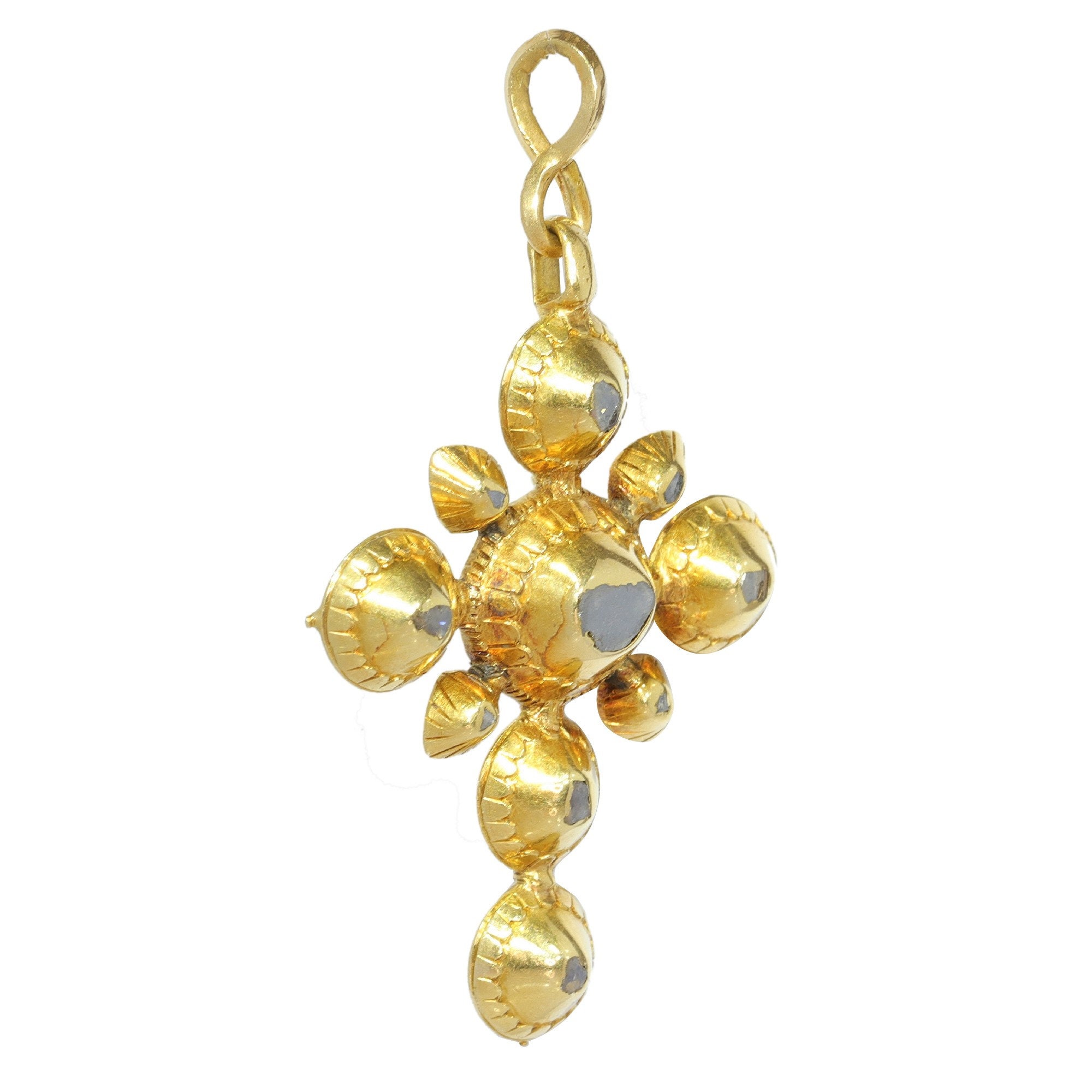 Antique 18th Century Gold Diamond Cross Pendant - Etsy