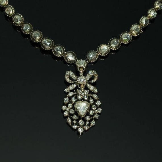 Georgian necklace necklace pendant gold diamond necklace | Etsy