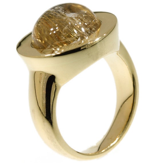 Items similar to Yellow Gold Cabochon Diamond Ring by Chris Steenbergen ...