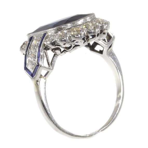 Vintage Platinum Art Deco Diamond Ring with Natur… - image 6