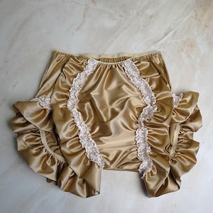 Crossdresser adult baby sissy panties, high waist ruffles lace silk lingerie for men - best handmade gift for sissy
