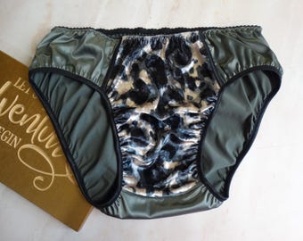 Grey Silk Mens Briefs: Velvet Lingerie, Sissy Panties