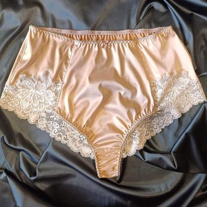 Lace silk panties, high waist panties - silk satin sissy lingerie for men, best handmade gift for wife