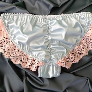 Sissy lace silk panties, crossdresser sissy panties briefs - handmade lingerie for wife