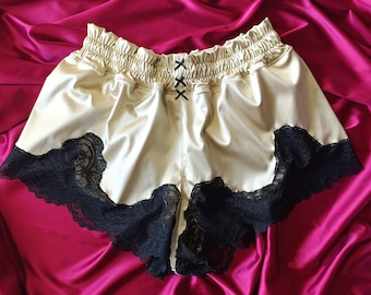 Handmade Mulberry Silk Boxer Shorts: Men's Satin Sleepwear
