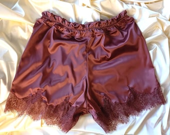 Mulberry Silk Pajama Shorts – Handmade Lace Lingerie