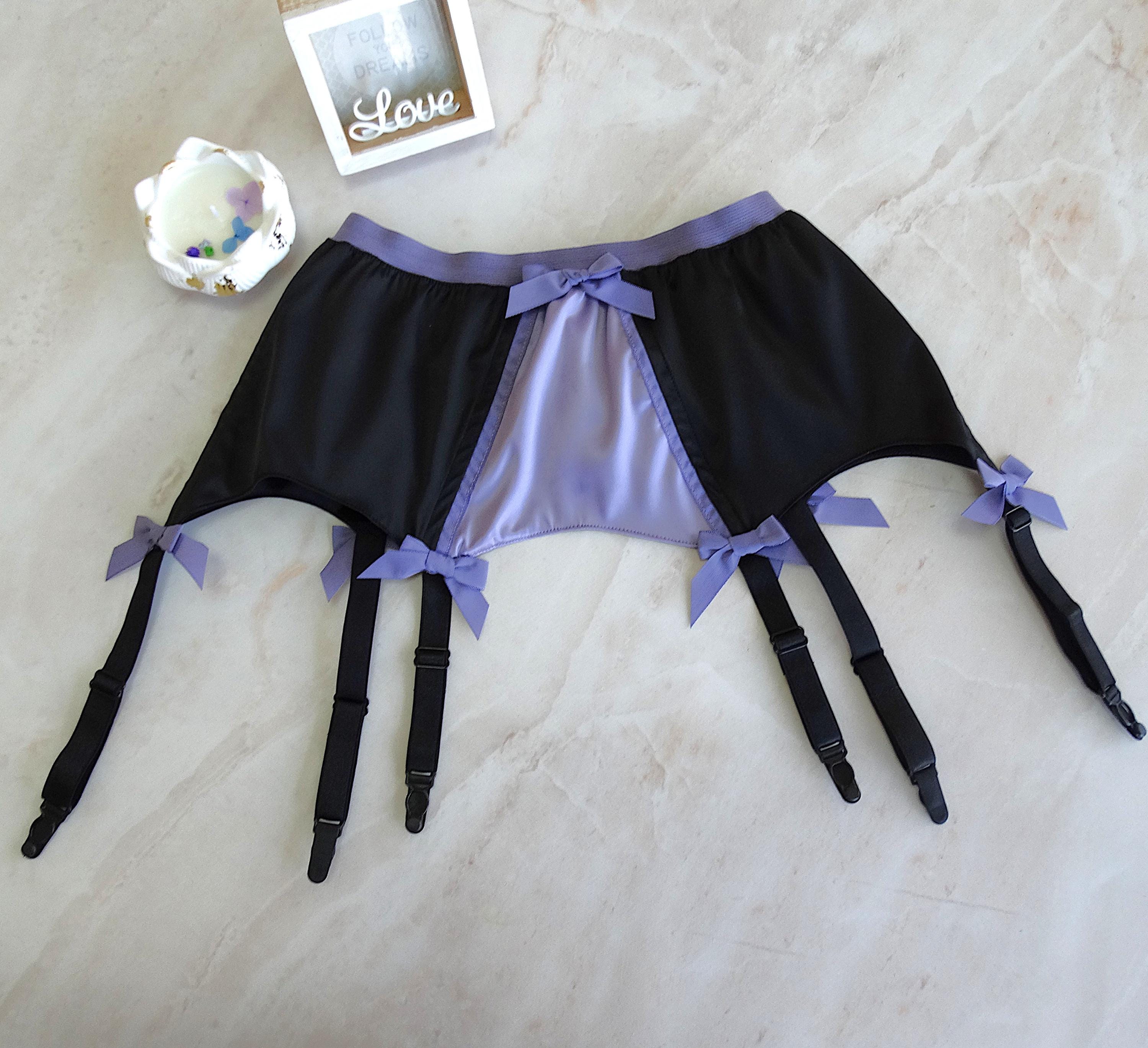 Sassy 6 Strap Lace Front Red Suspender Belt With Thong Brief | UK Tights - View #10