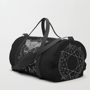 Gym Bat Skull Duffle Bag, Gothic Gym Bag, Gothic Yoga Bag, Gothic Workout Bag, Health Goth Gym Bag, Health Goth Duffle Bag, Occult Gym Bag