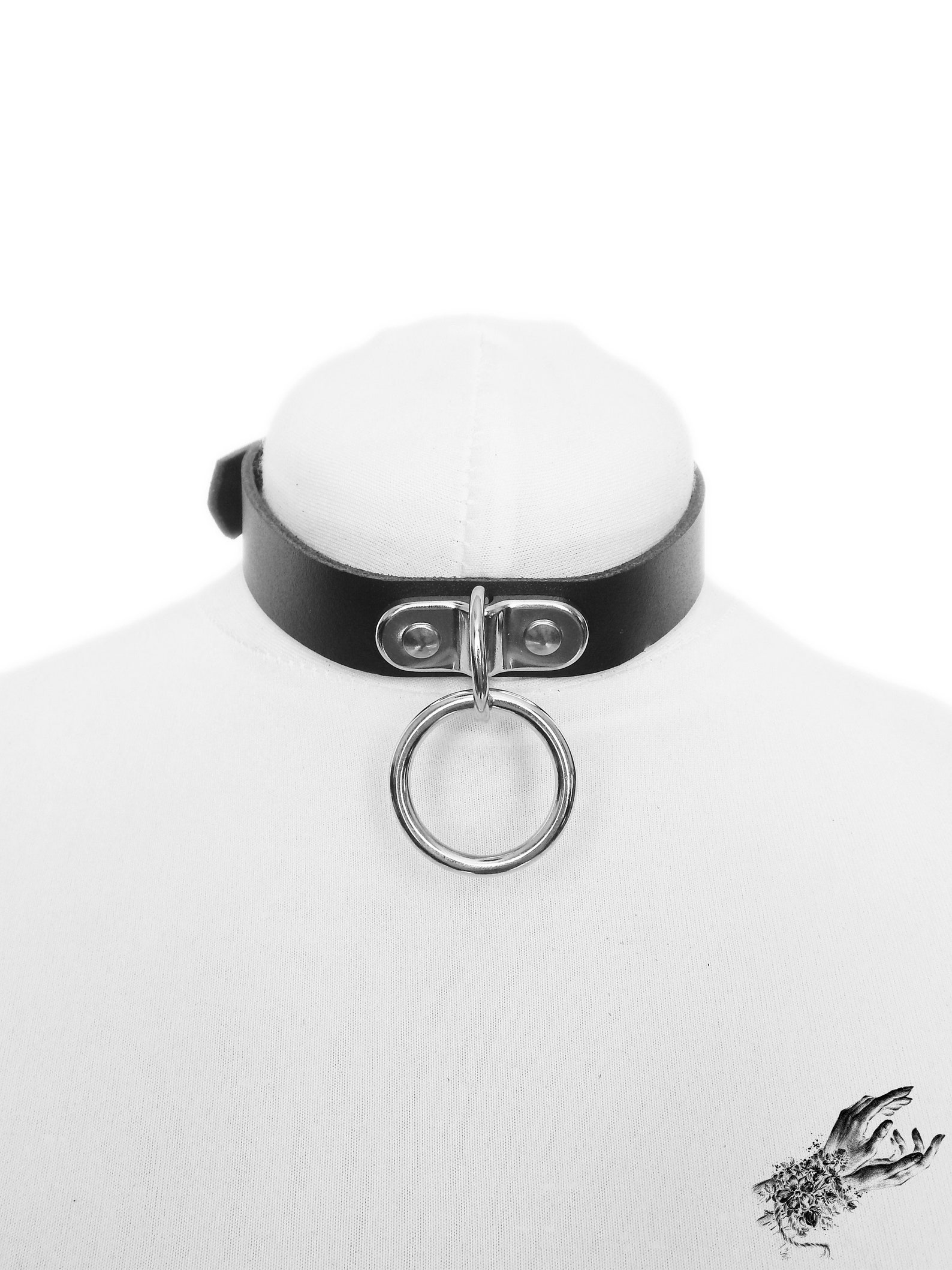 Black D and O Ring Choker Black D Ring Choker Black O Ring Etsy