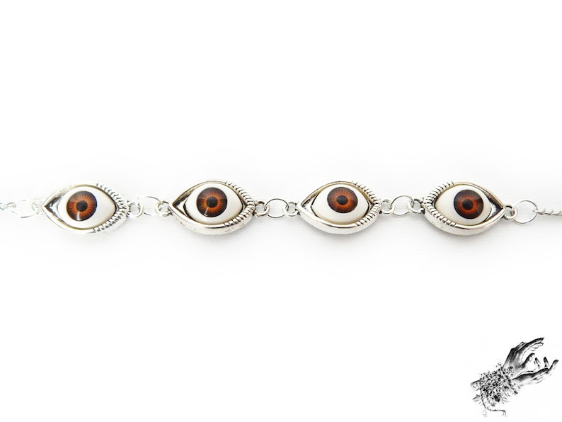 Antique Silver Evil Eye Choker Necklace, Evil Eye Necklace, Eyeball Necklace, Blue Evil Eye Necklace, Silver Evil Eye Necklace image 9