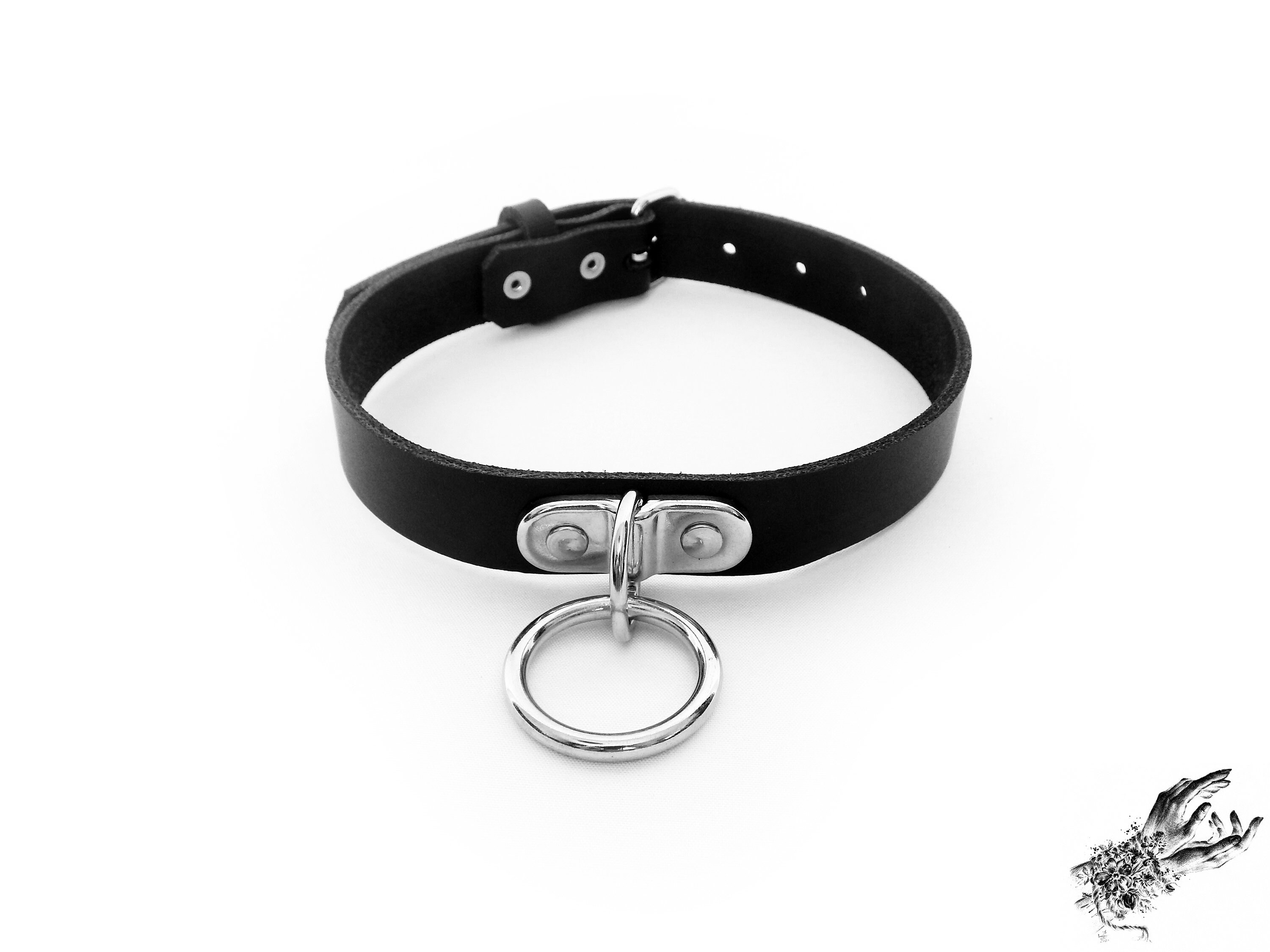 Black D and O Ring Choker Black D Ring Choker Black O Ring Etsy