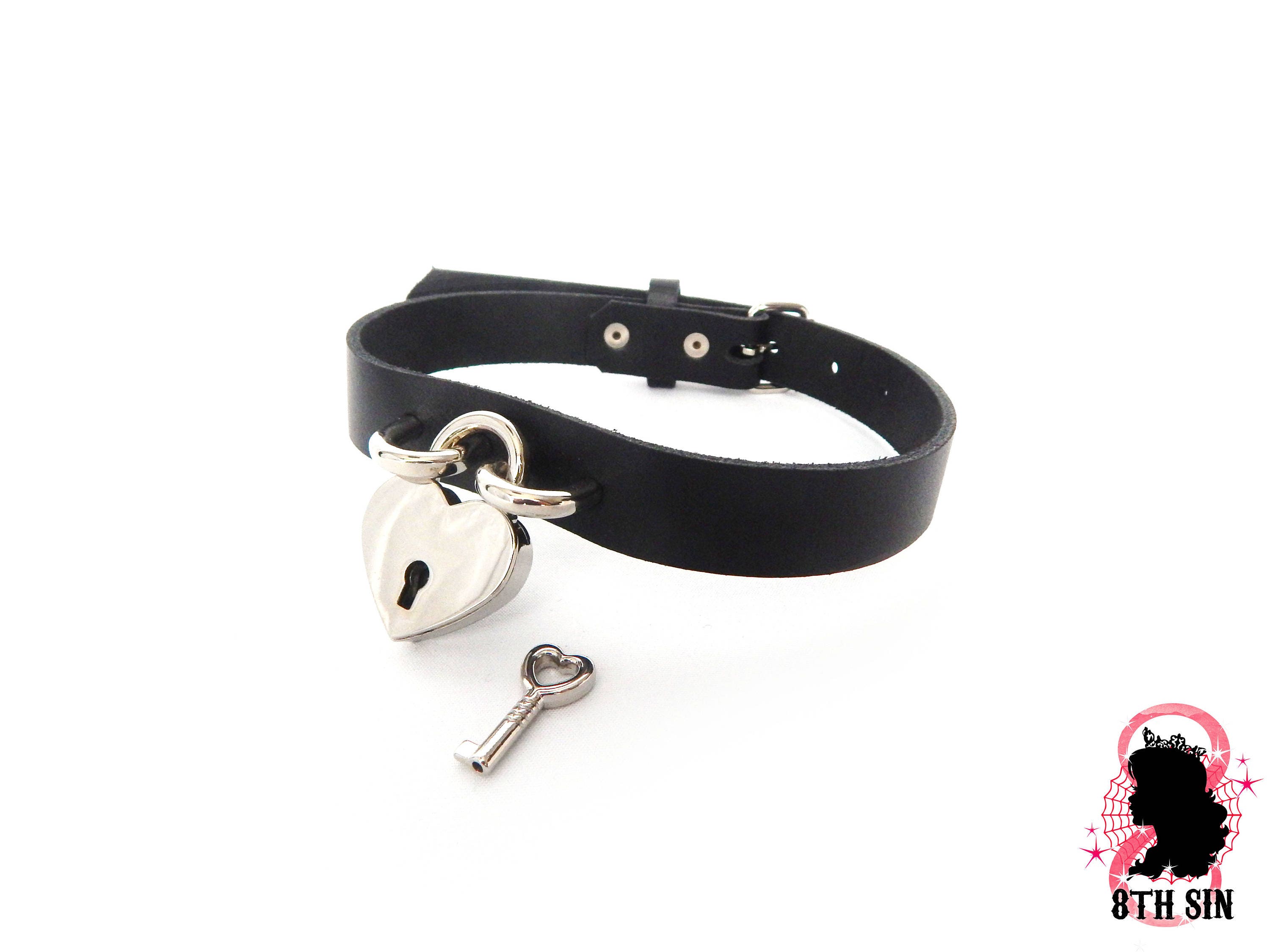 Black Heart Padlock Choker with Key Black Heart Lock Choker Etsy