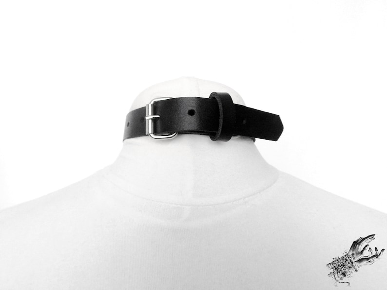 Black O Ring Choker, Black O Choker, Leather O Ring Choker, Black O Ring Collar, Black O Collar, BDSM Collar Discreet, Love Slave Collar image 5