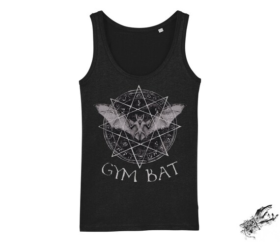 Black Gym Bat Tank Top: Unisex Gothic Workout Top - Etsy
