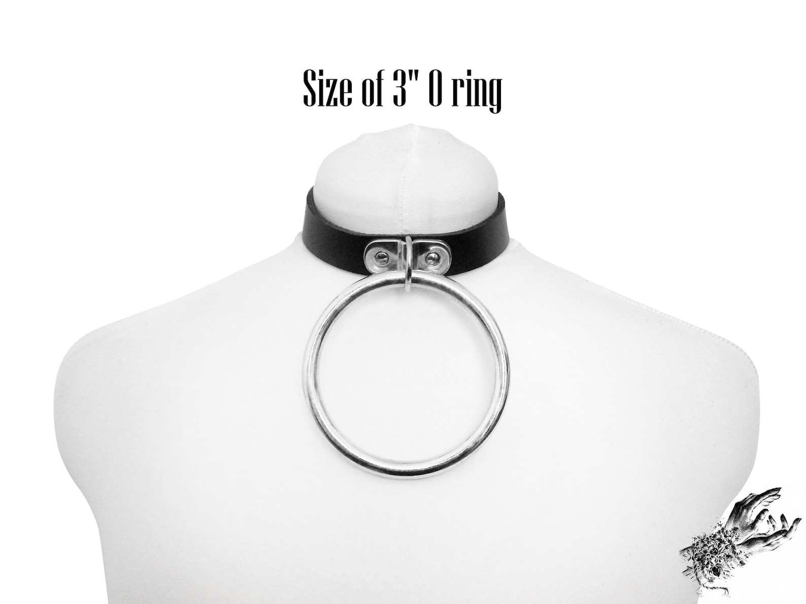 Black Studded D and O Ring Choker Black Studded D Ring Etsy