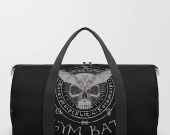 ジムバットスカルダッフルバッグ：ゴシックヘルスゴスワークアウトバッグ