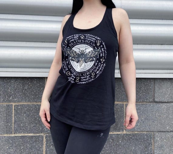 Black Deaths Head Moth Racerback Tank Top: Gothic Gym Top - Etsy 