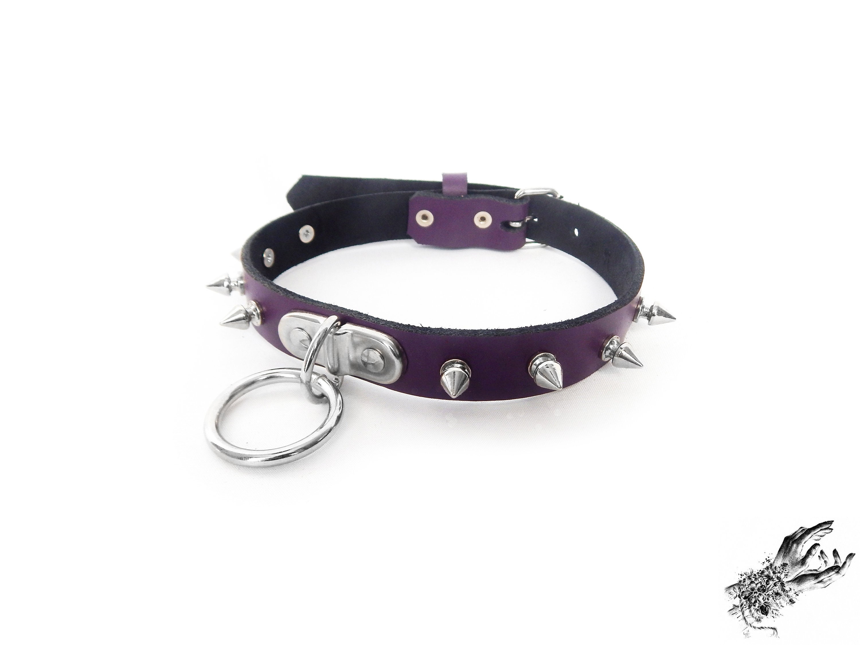 purple studded dog collar